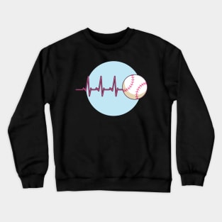 Baseball Softball Sport Heartbeat Crewneck Sweatshirt